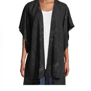 NWT EILEEN FISHER Marrakesh Printed Silk Tencel Long Kimono Jacket Top S/M/P/M